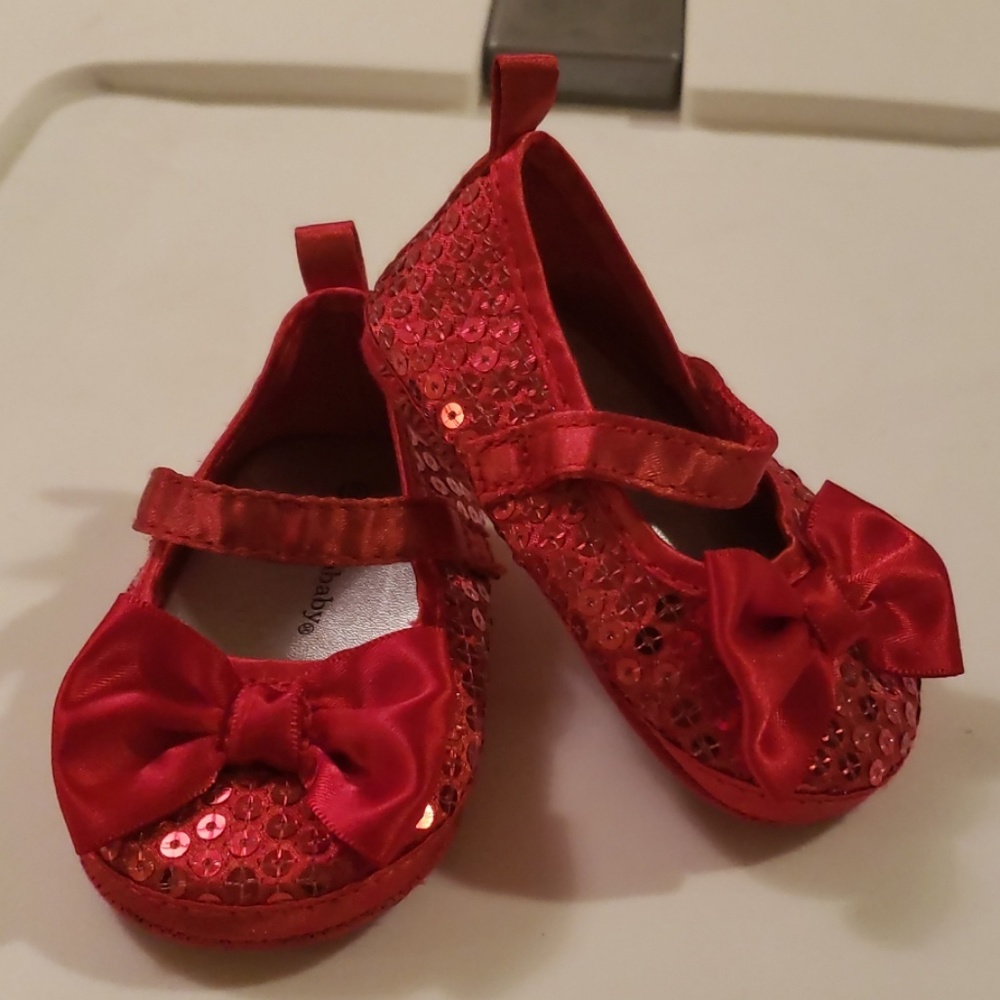 Ruby red infant slippers